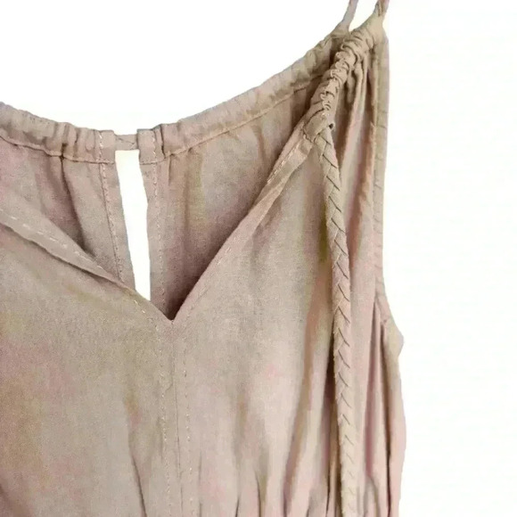 NWOT Rachel Zoe Linen Blend Muted Mauve Tiered Maxi Dress - Picture 5 of 9